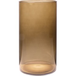 Bloemenvaas Neville - lichtbruin transparant - glas - D16 x H30 cm - Vazen