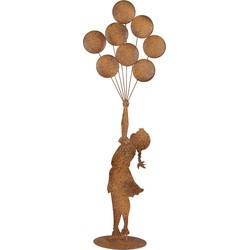 Clayre & Eef Decoratie Beeld Kind 27x12x80 cm Bruin Metaal
