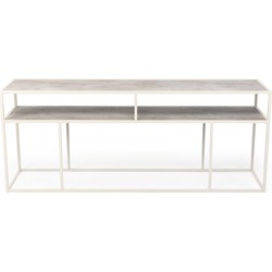 Stalux Side-table 'Teun' 150cm, kleur wit / beton