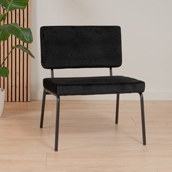 Velvet fauteuil Espen zwart