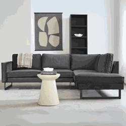 Hoekbank Quinn velvet antraciet rechts