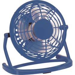 Kleine USB ventilator - bureau ventilator - blauw - kunststof - 15 x 9 cm - Ventilatoren