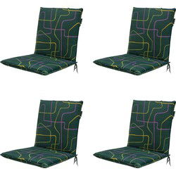 Madison -  Stapelstoelkussen Joah green - Ca. 97x49 cm - Set van 4