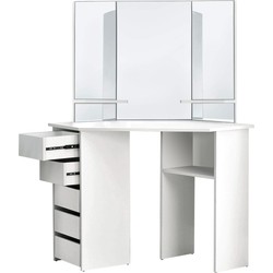 ML-Design kaptafel met 3 spiegels, wit, 110x141,5x54 cm, gemaakt van MDF spaanplaat