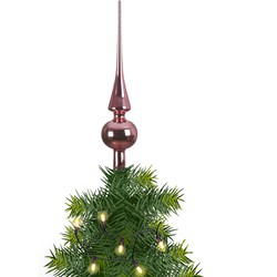 Kerstboom glazen piek bubblegum roze glans 26 cm - kerstboompieken