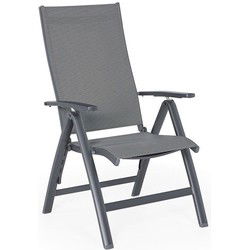SUNS Lucca Recliner Black Grey Textilene