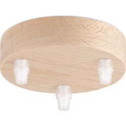 Planfondkap 3L - Houten - Lamponderdeel - ø12 x 5 cm - Rond - Ontworpen voor plafondlampen, hanglampen
