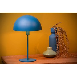 blauw tafellamp met een tikkeltje retro en een vleugje modern 25 cm E14