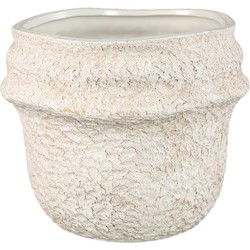 PTMD Bloempot Mauvi - 19x19x17 cm - Keramiek - Creme