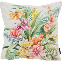 Colorful Flowers Wit | 45 x 45 cm | Kussenhoes | Katoen