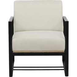 RebellenClub Salo Fauteuil - Stoffen Bekleding - Beige - Zwart Metalen Frame