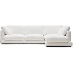 Kave Home - Gala 4-zitsbank met chaise longue rechts in wit 300 cm