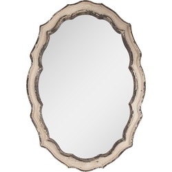 Clayre & Eef Spiegel  52x3x75 cm Beige Bruin Hout Glas Wandspiegel
