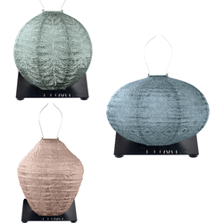 Lumiz Solar Buitenlampionnen Gouverneur Set - Oval lampion - Rond lampion - Bulb lampion - inclusief 3 metalen platen - Goud