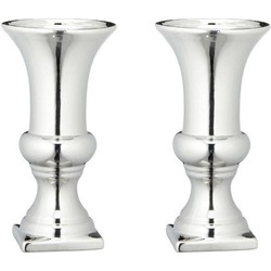Set van 2x stuks zilveren vaas/vazen kelkvormig 30 x 16 cm - Vazen