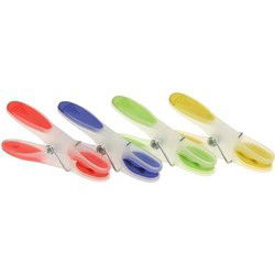 60x Wasgoedknijpers / wasknijpers in verschillende kleuren met sotfgrip - Knijpers