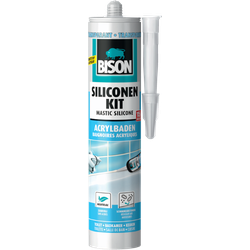 Siliconenkit Acrylbaden Transparant Koker 300 ml - Bison