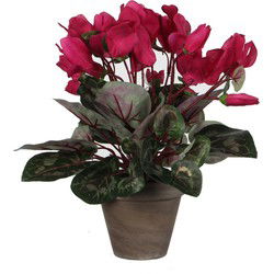 Mica Decorations Kunstplant - cyclaam - in pot - roze - 30 cm - Kunstplanten