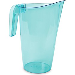 Waterkan/sapkan transparant/blauw met inhoud 1.75 liter kunststof - Schenkkannen