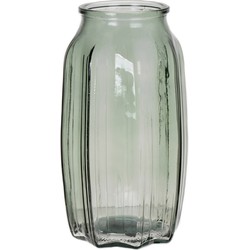 Bellatio Design Bloemenvaas - lichtgroen - glas - D12 x H22 cm - Vazen