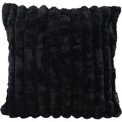 Rosie Rib Zwart | 45 x 45 cm | Kussenhoes | Polyester