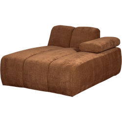 WOOOD Mojo Chaise Longue Elementenbank Rechts - Ribstof - Roest Bruin