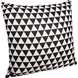 QUVIO Kussenhoes 45 x 45cm driehoekjes - Zwart en Wit