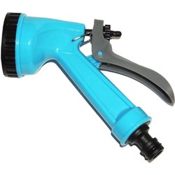 Pro Garden Tuinslang water geven sproeikop - zwart/blauw - 5 functies - kunststof - Broeskoppen