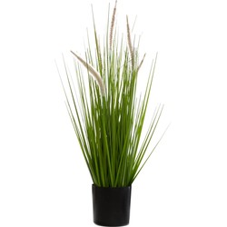 Atmosphera siergras kunstplant - grasplant sprieten - donkergroen - H70 cm - in pot - pvc - Kunstplanten