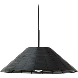 Kave Home - Lampenkap voor plafondlamp Saranella van zwart synthetisch rotan Ø 50 cm