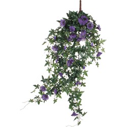 Mica Decorations Petunia Kunst Hangplant - L15 x B20 x H80 cm - Donkerpaars