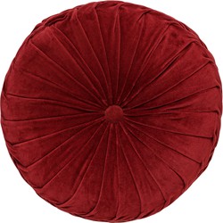 Dutch Decor KAJA - Sierkussen rond velvet Ø40 cm - Merlot - rood - Dutch Decor