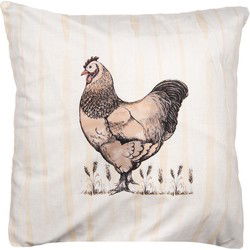 Clayre & Eef Kussenhoes 45x45 cm Beige Polyester Kip