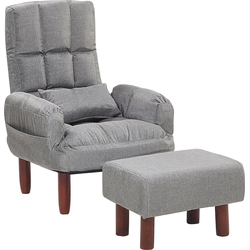 Beliani OLAND - Fauteuil-Grijs-Polyester