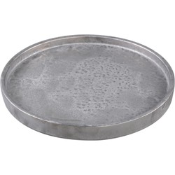 PTMD Kasim Silver ceramic glazed plate round L