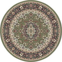 Nain Klassiek Medaillon - Rond - Laagpolig Oosters Vloerkleed - Vintage Tapijt - Groen- 160 CM ROND