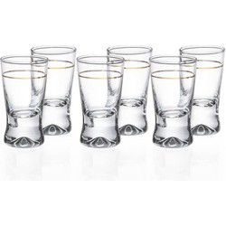 Glasmark Shotglaasjes - 12x - gold collection - 25 ml - glas - borrelglazen - Shotglazen