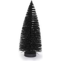 Kerstdorp kerstboompjes zwart 27 cm - Kerstdorpen
