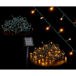 Krist+ Lichtsnoer - solar/zonne-energie - 150 warm witte LEDs - 750 cm - Kerstverlichting kerstboom