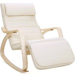 Schommelstoel met armleuningen en verstelbare voetensteun - L55 x H91 cm