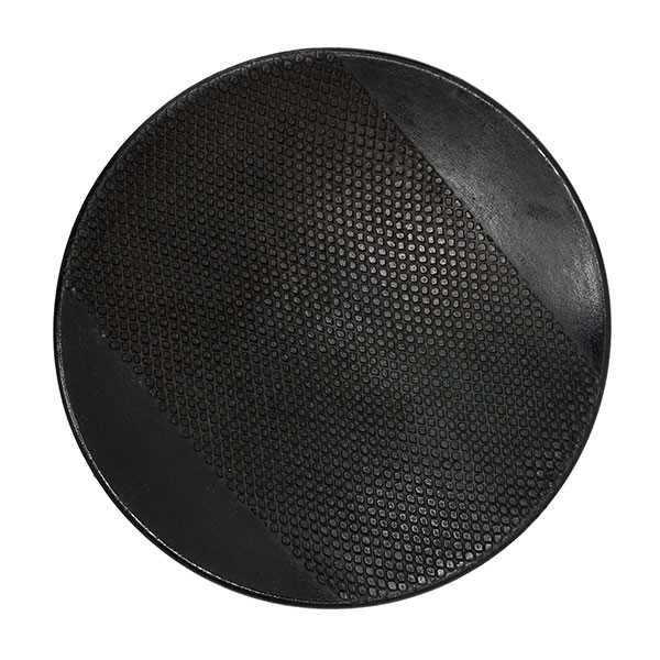 HK-living dienblad rond van zwart aardewerk chulucanas 30x30x4cm - 