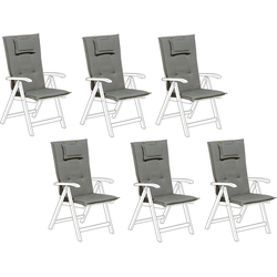 TOSCANA  - Tuinkussen set van 6 - Grijs - 50 x 70 cm - Polyester