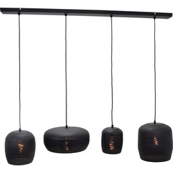 Hanglamp Fez 4-lichts 120 cm Zwart