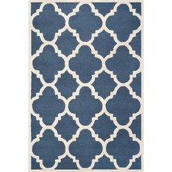 Safavieh Modern Indoor Handgetuft Vloerkleed, Cambridge Collectie, CAM140, in Navy & Ivoor, 183 X 274 cm