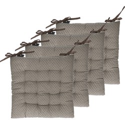 Atmosphera Stoelkussens - 4x - donkergrijs - katoen - 38 x 7 cm - wicker zitkussen - tuinstoelkussens