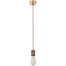 Landelijke hanglamp Oliver - L:10cm - E27 - Metaal - Brons