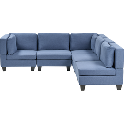 UNSTAD - 5-zitsbank modulair - Blauw - Linkszijdig -  Polyester