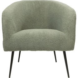 HSM Collection-Fauteuil Bouclé-77x68x83-Licht Grijs/Zwart-Stof/Metaal