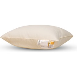 Tershellinger Eco Wollen Hoofdkussen - IWS Gecertificeerd Zuiver scheer wollen kussen  - Zacht/Medium 100% natuurlijk hoofdkussen - soepele ondersteuning - gemiddelde slaper - 60x70cm