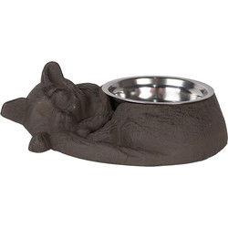 Clayre & Eef Voerbak Kat 325 ml Bruin Metaal